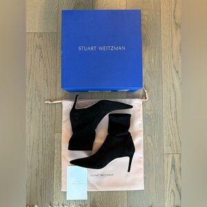 Stuart Weitzman Black Suede Sock Boots (7)